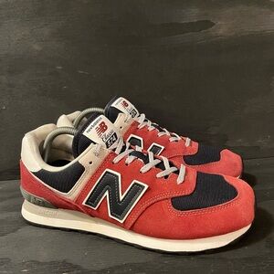 New Balance 574 Mens Size 10 Classic Red White Shoes Sneakers ML574EH2